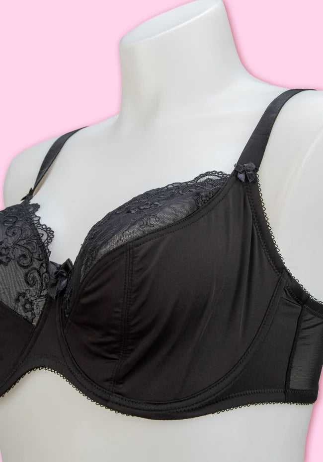 Rita Lace Cup Underwire Balcony Bra Black
