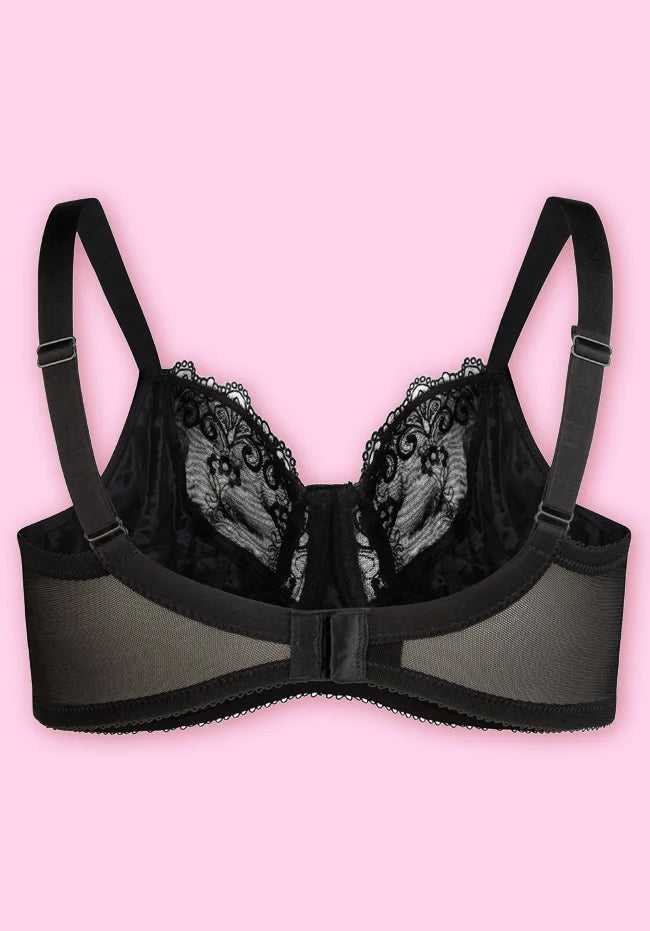 Rita Lace Cup Underwire Balcony Bra Black