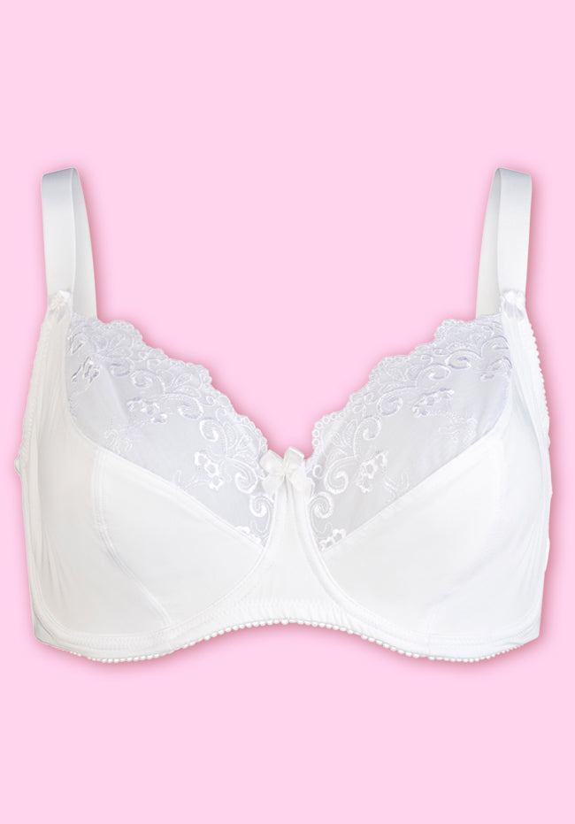 Rita Lace Cup Underwire Balcony Bra White