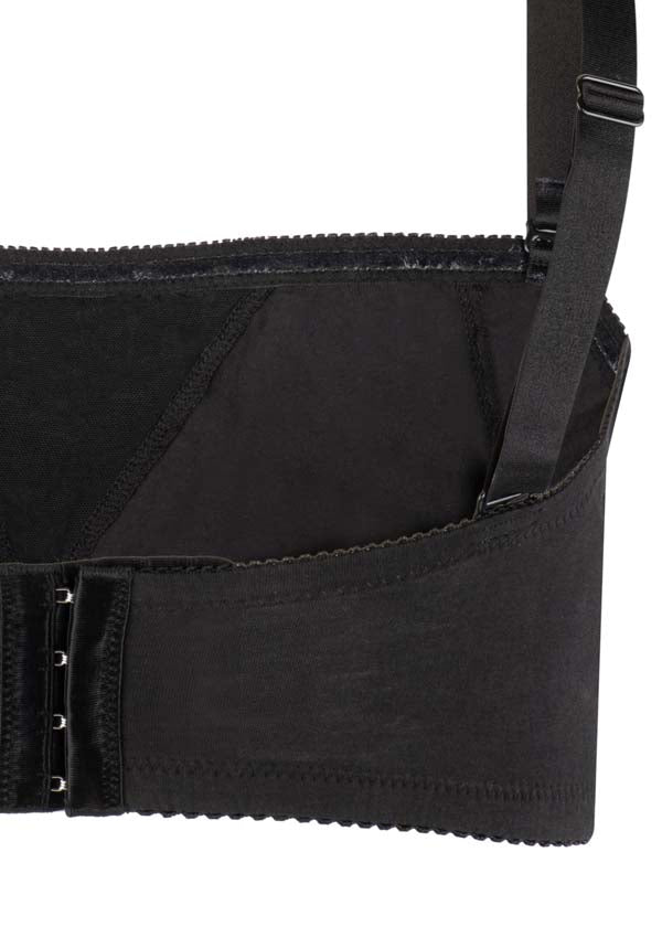 Cotton & Lace Non-Wired Bandeau Bra Black