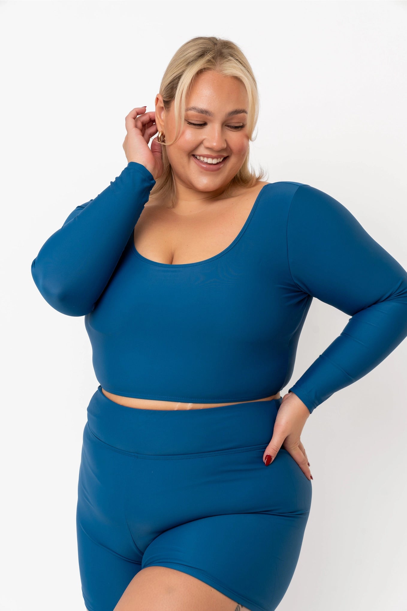 Midnight Tide Scoop Neck Rashguard Swim Top