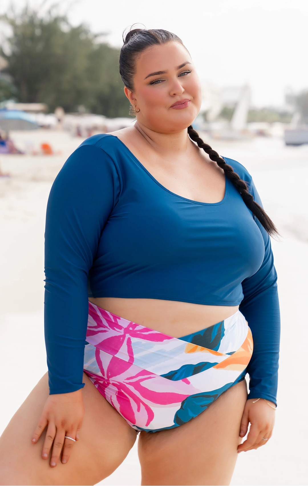 Midnight Tide Scoop Neck Rashguard Swim Top