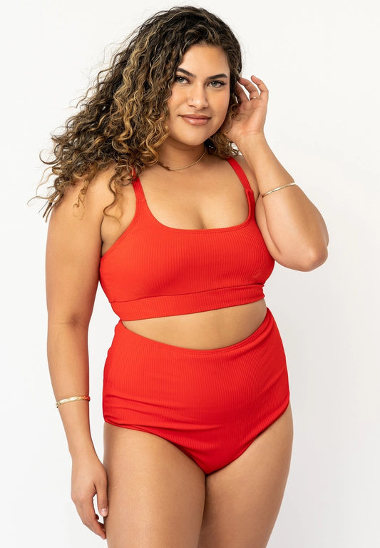 Scoop Neck Swim Top Poppy Red