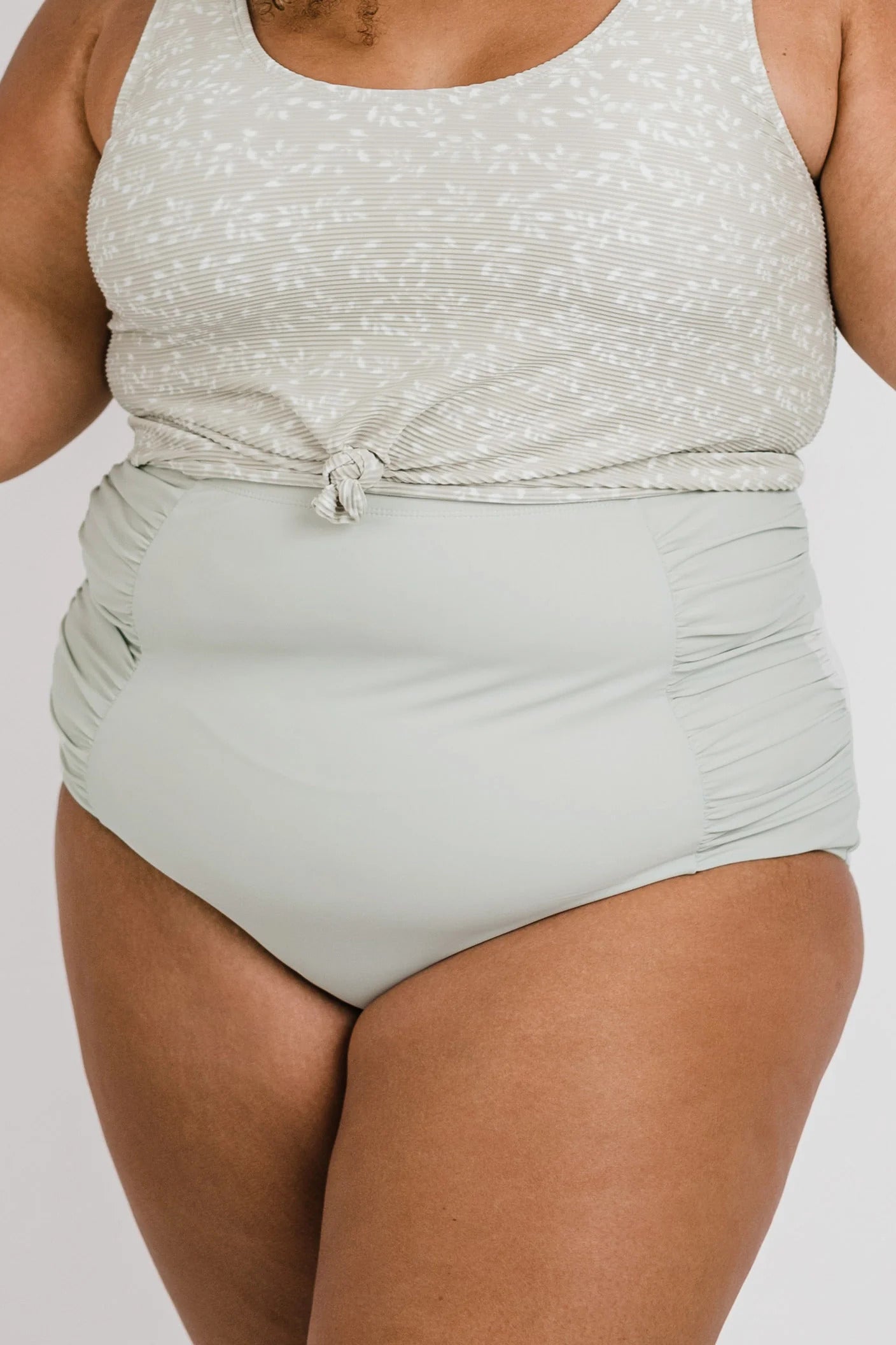 High Waisted Ruched Bottom Sage