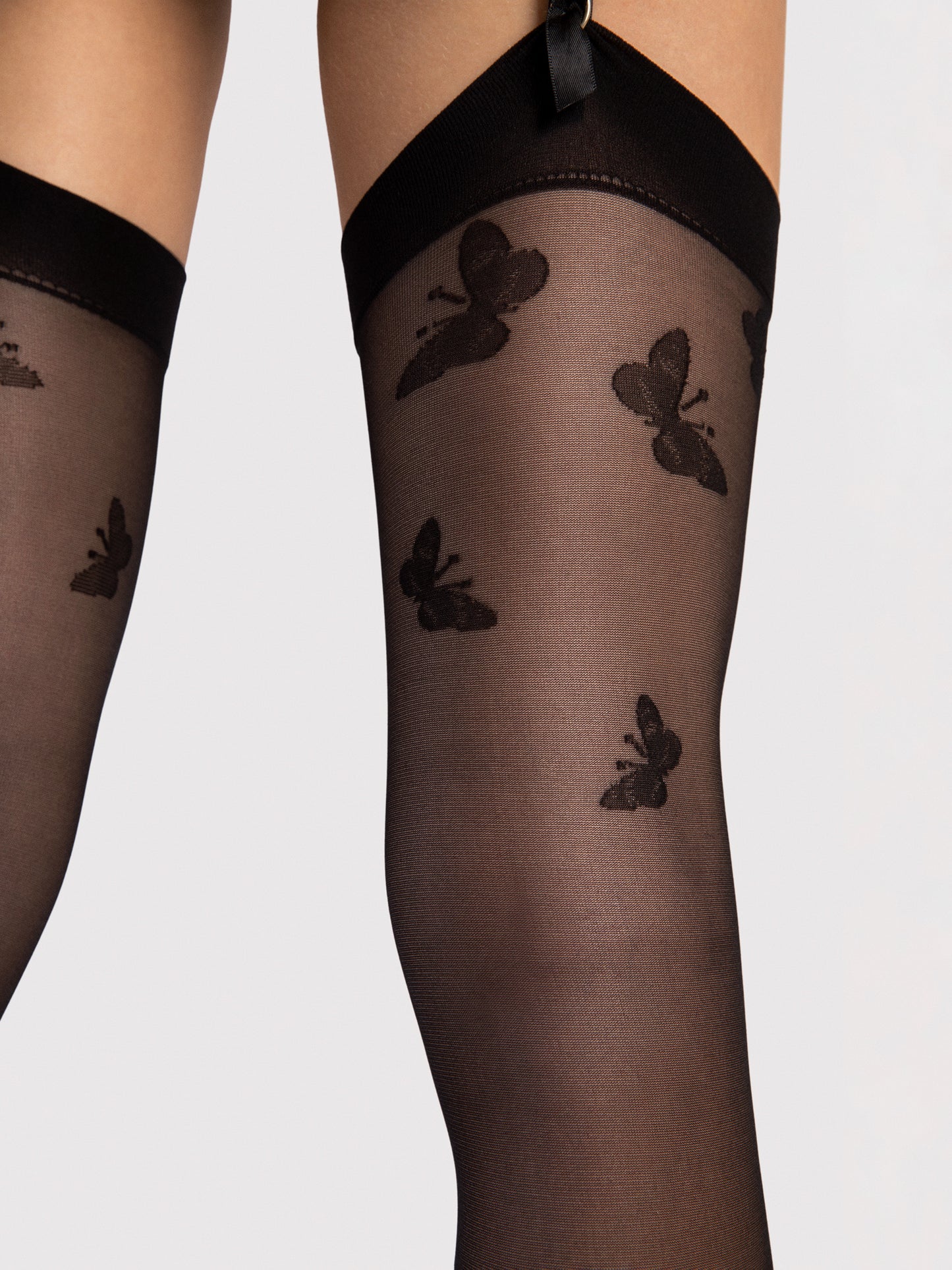 Farfalle 20 den Butterflies Stockings by Fiore (Black)