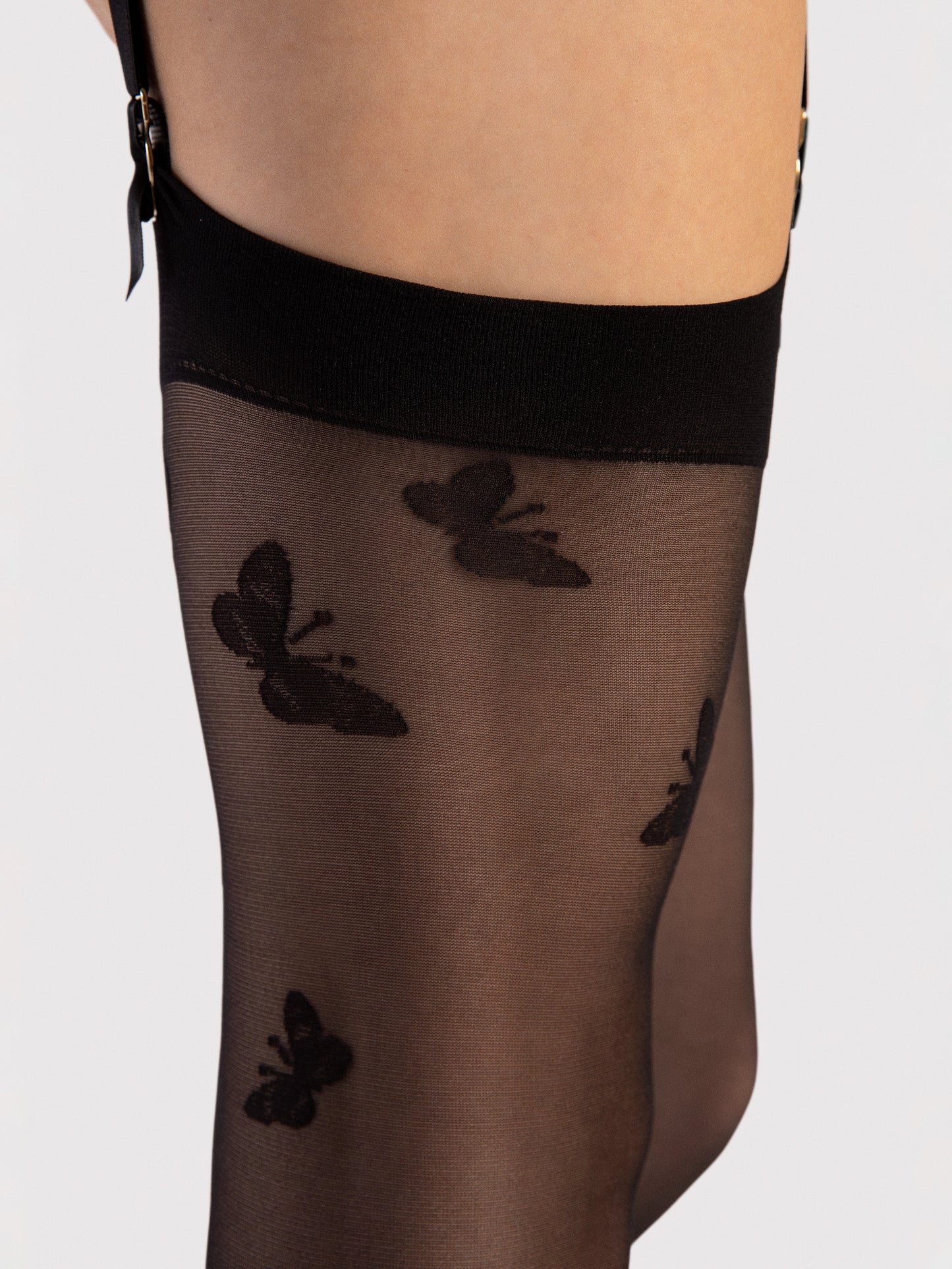 Farfalle 20 den Butterflies Stockings by Fiore (Black)