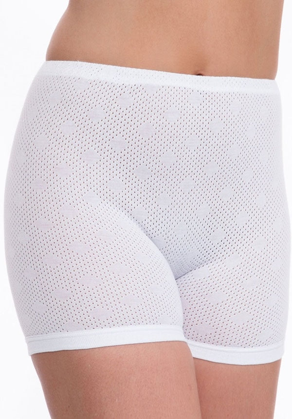 100% Cotton Short Leg Eyelet Panty 3 Pack