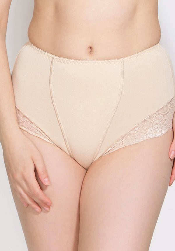 Everyday Cotton and Lace Shaping Full Brief (Nude)