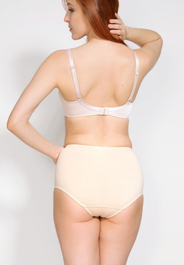 Everyday Cotton and Lace Shaping Full Brief (Nude)