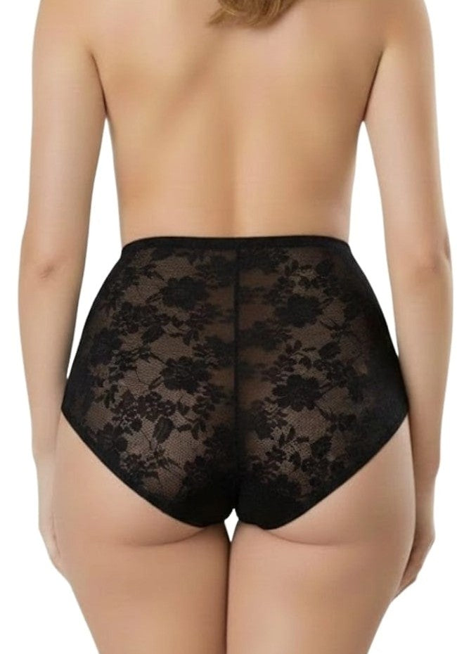 Plus Size Control Full Brief Blace Lace with Microfiber
