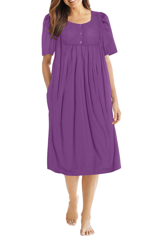 100% Cotton Magenta Short Lounger Dress