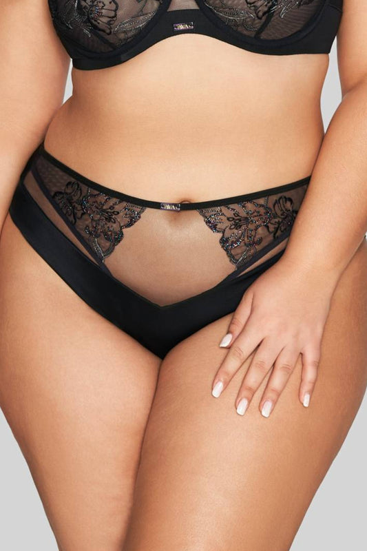 Black Sheer Lace Brief by Ava