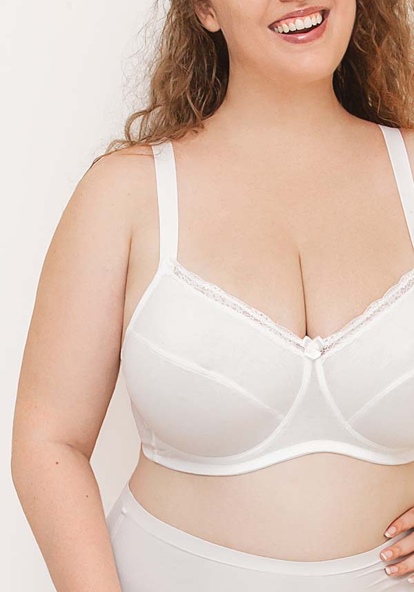 Haven Women Wirefree Bra Soft Cup White for Plus Size