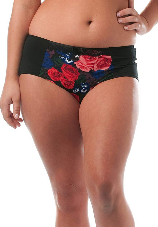 Rose Print Microfiber Brief