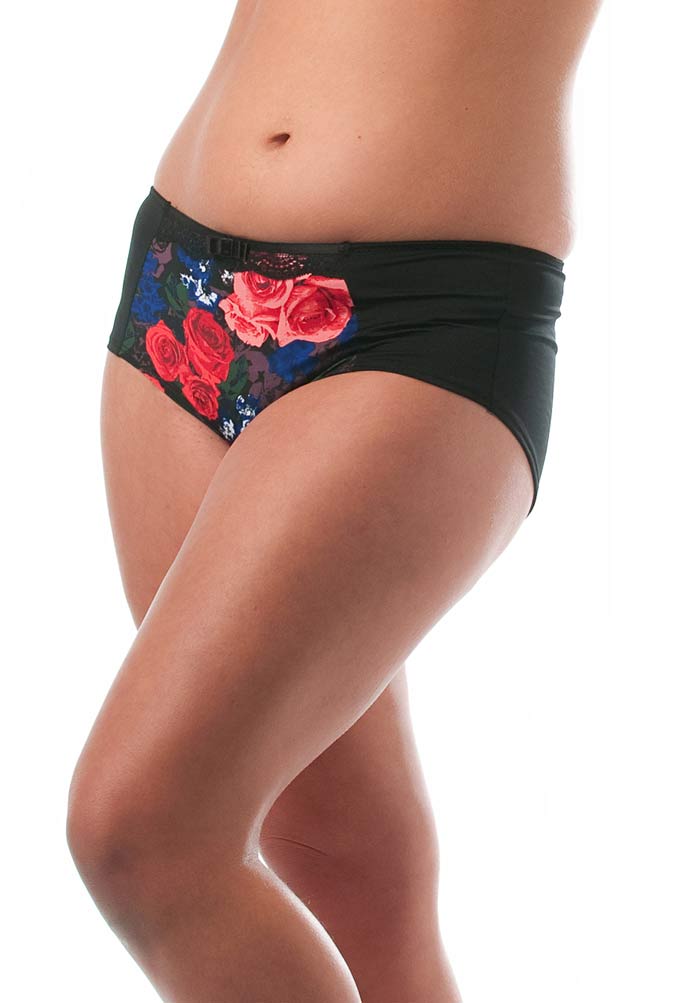Rose Print Microfiber Brief