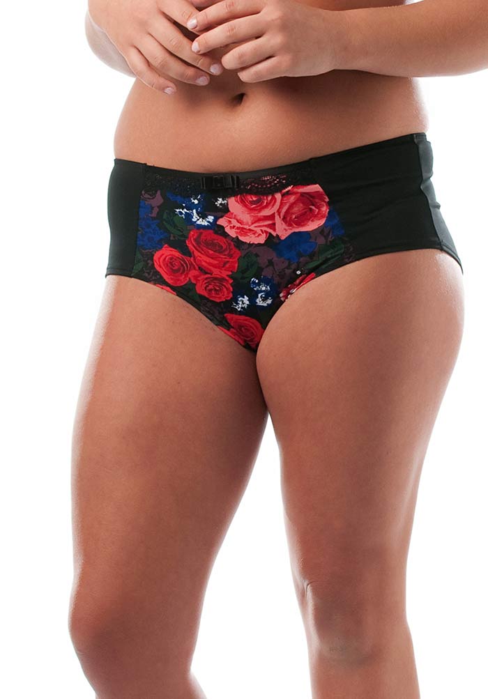 Rose Print Microfiber Brief
