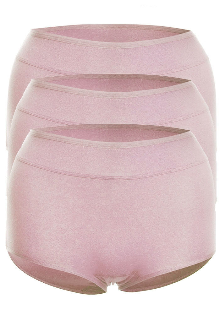 Plus Size Cotton Full Brief Panty 3 Pack Value Pack Pink