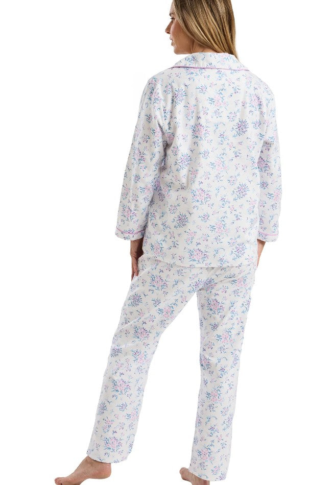 100% Brushed Cotton Womens Printed Pyjama Set