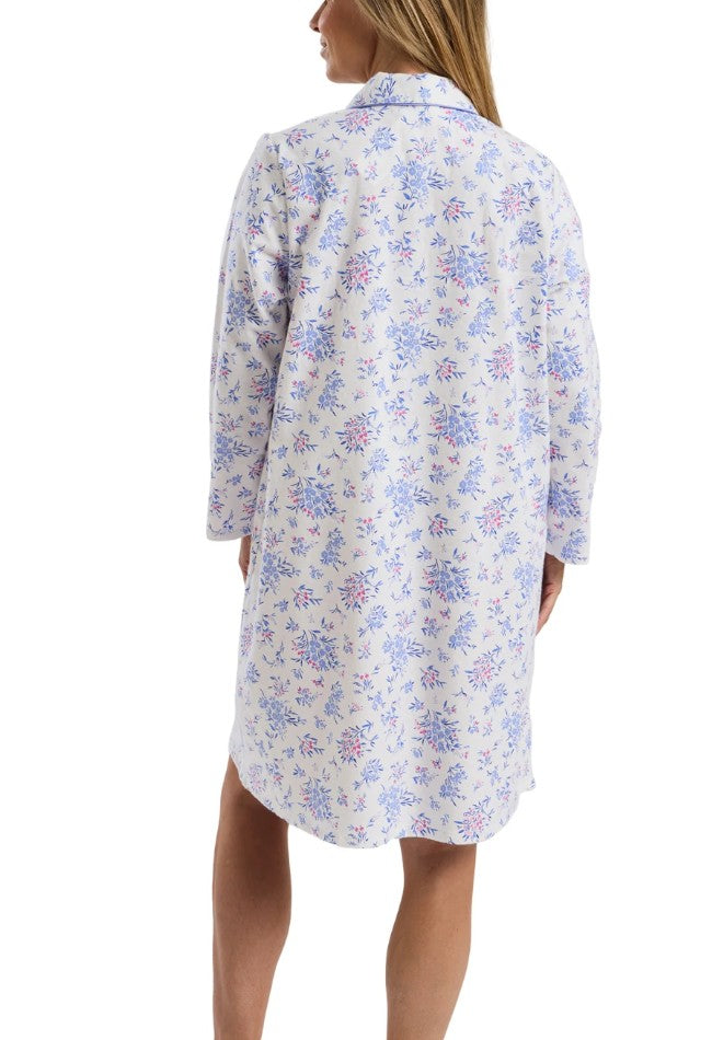Floral Bouquet Soft Brushed 100% Cotton Shorter Length Nightdress