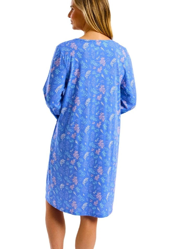 Pintuck Soft Knitted Jersey Long Sleeve Nightdress