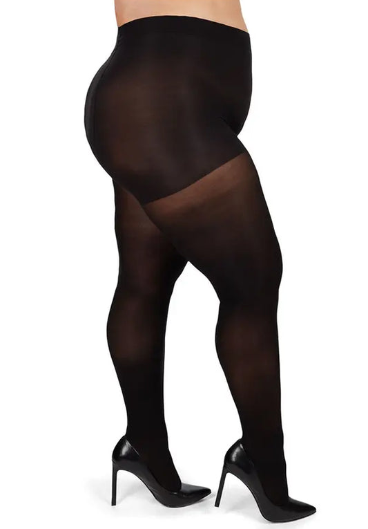 MeMoi Microfiber Opaque Plus Size Curvy Control Top Tights 60 Denier