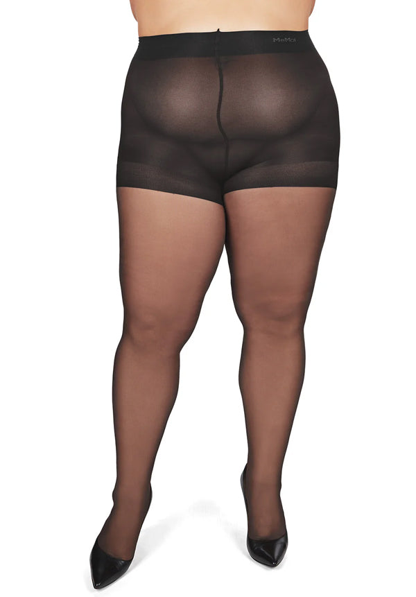 Memoi All Day Plus Size Curvy Sheer Control Top Pantyhose