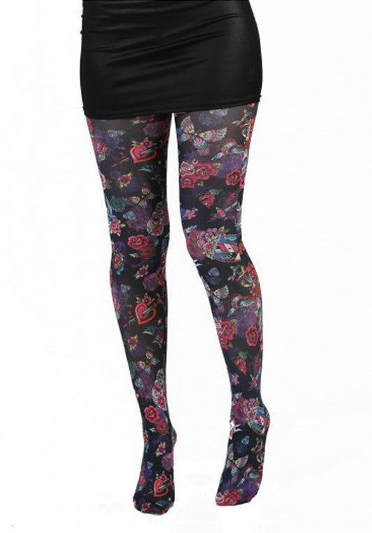 Sugar Skulls Printed Tights