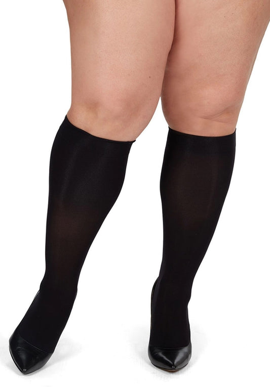 MeMoi Microfiber Opaque Plus Curvy 2 Pack Knee Stocking