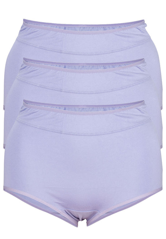 Plus Size Cotton Full Brief Panty 3 Pack Value Pack Lilac