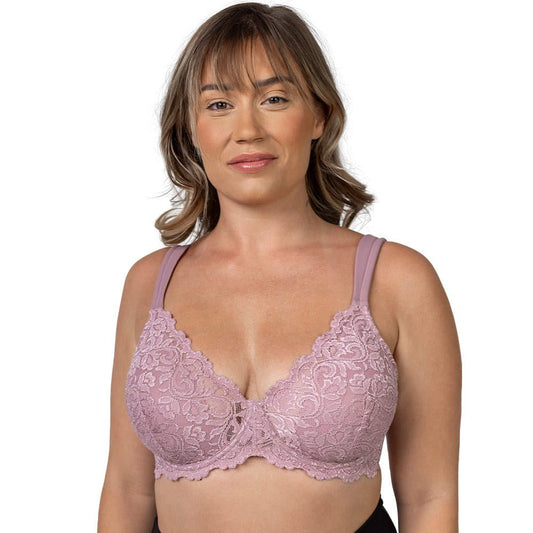 Ava Underwire Scalloped Lace Bra with Wide Straps - Style Gallery