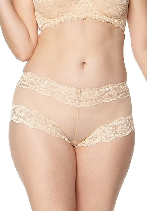 Kelly Sheer Mesh Boyleg Brief Nude