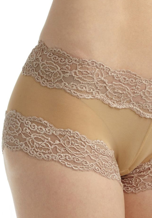 Kelly Sheer Mesh Boyleg Brief Nude