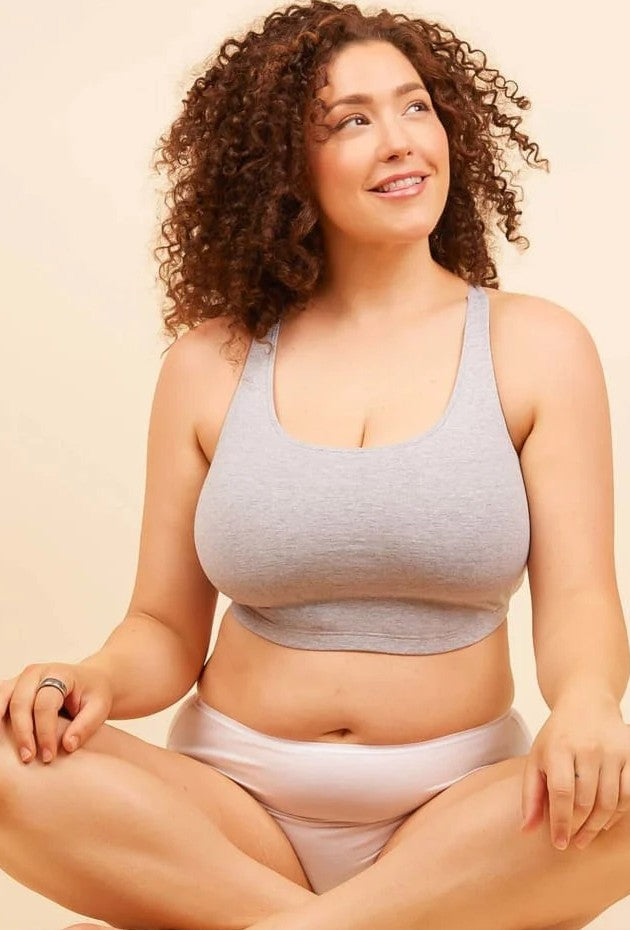 Serena Cotton Wirefree Racerback Plus Size Sports Bra