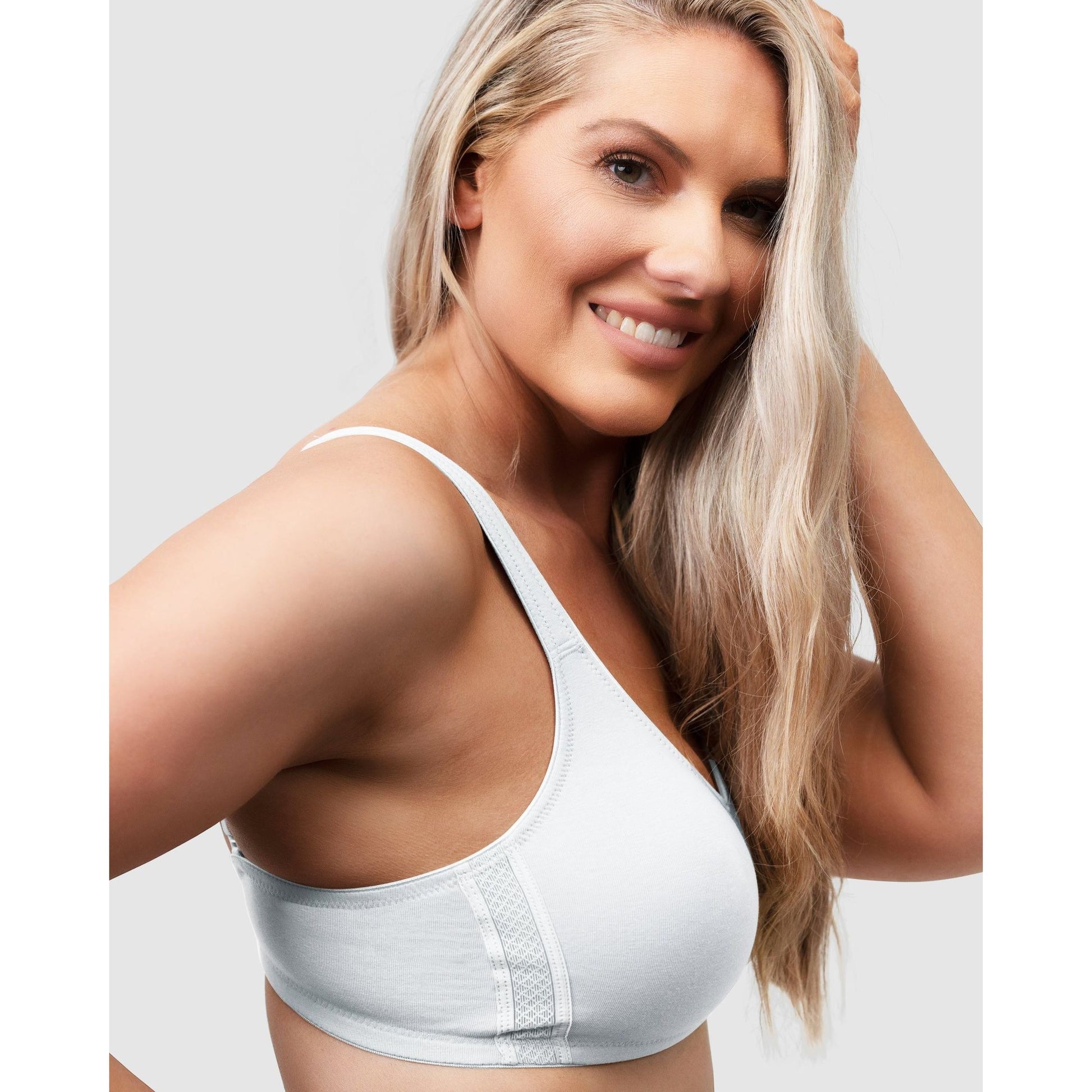 Wide Strap Wirefree Plus Size Organic Cotton Bra - Style Gallery