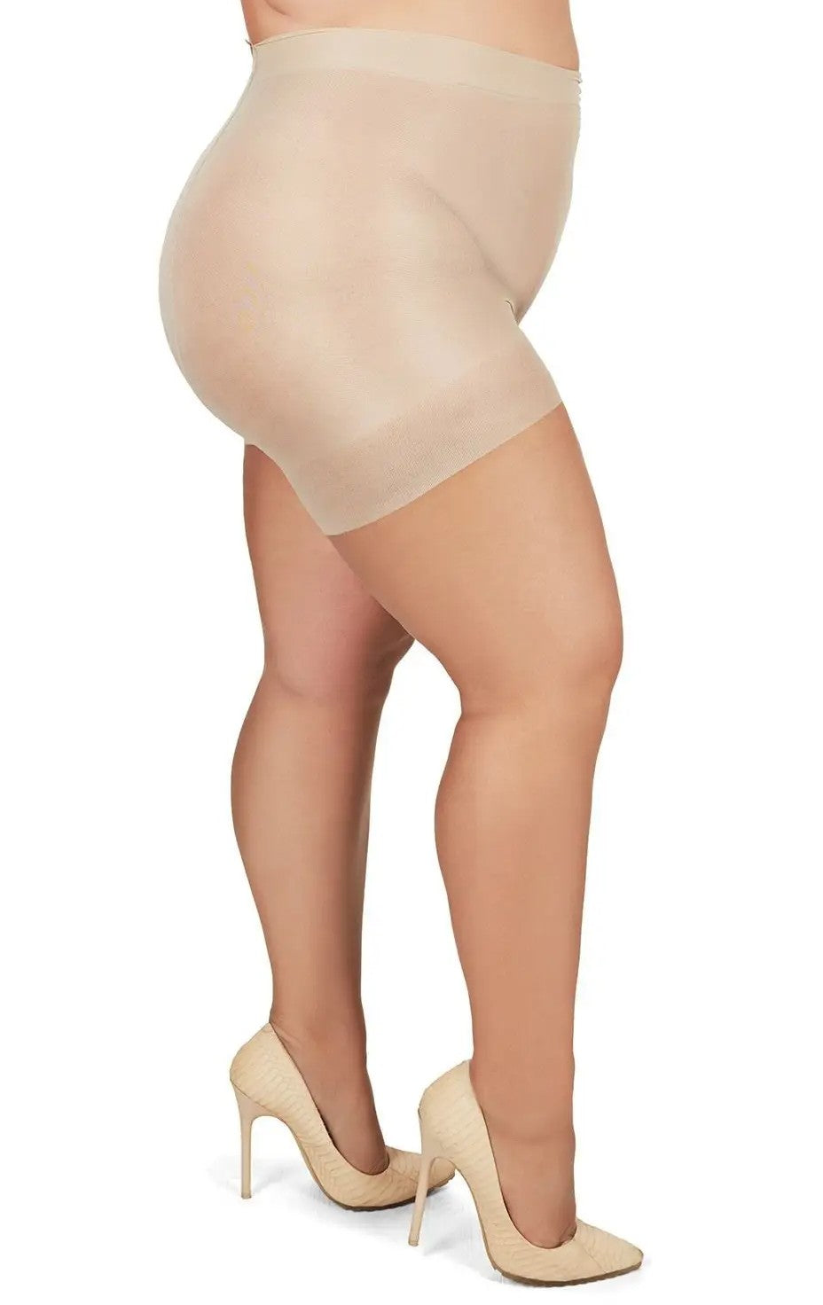 Memoi All Day Plus Size Curvy Sheer Control Top Pantyhose
