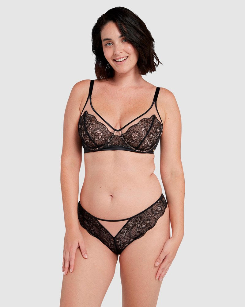 Serena Wired Tulle & Lace Plunge Bra Sans Complexe