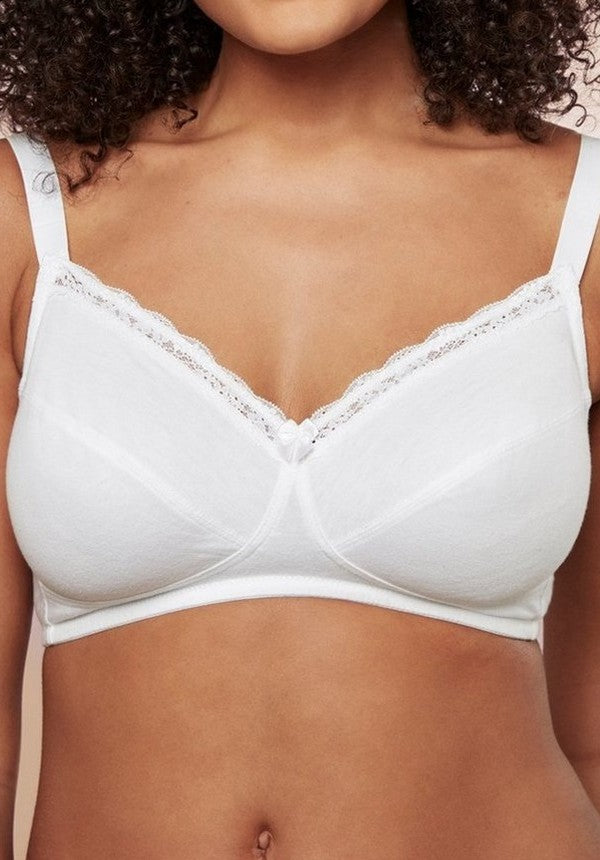 Haven Women Wirefree Bra Soft Cup White for Plus Size
