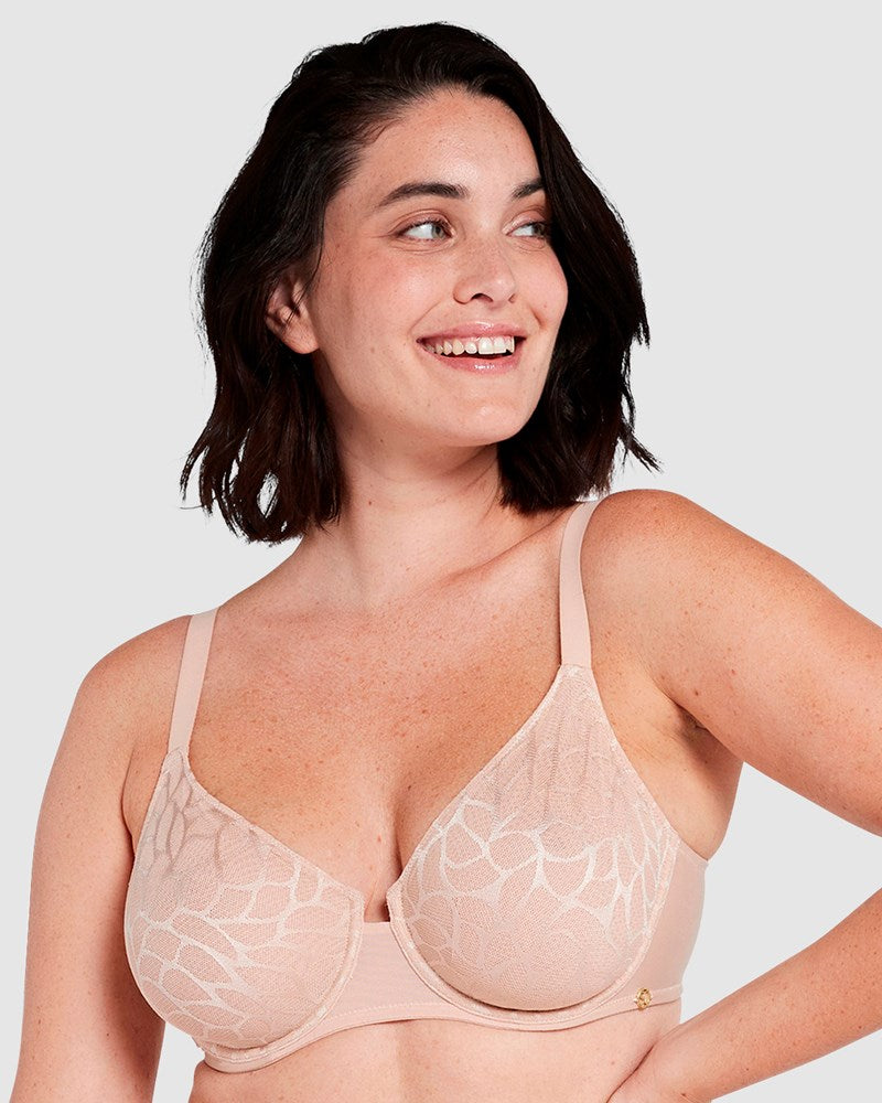 Perfect Curves Smooth Lace Wired T-Shirt Bra Sans Complexe