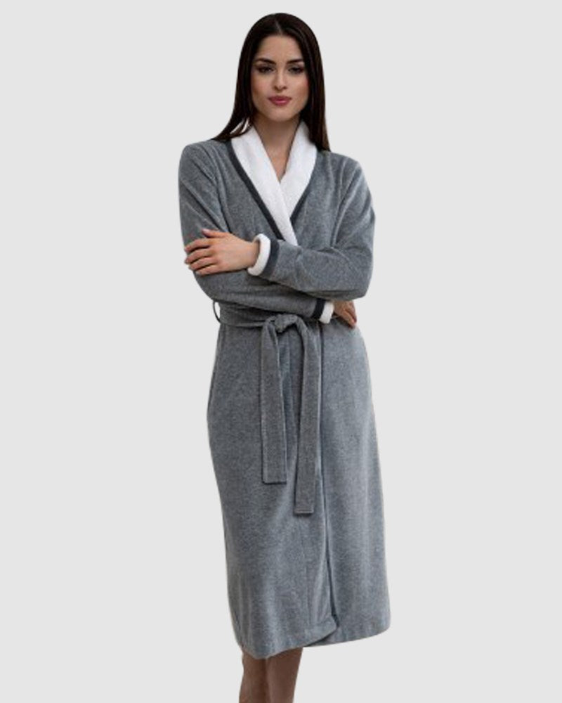 Montreux Shawl Collar Belted Cotton Robe Melange