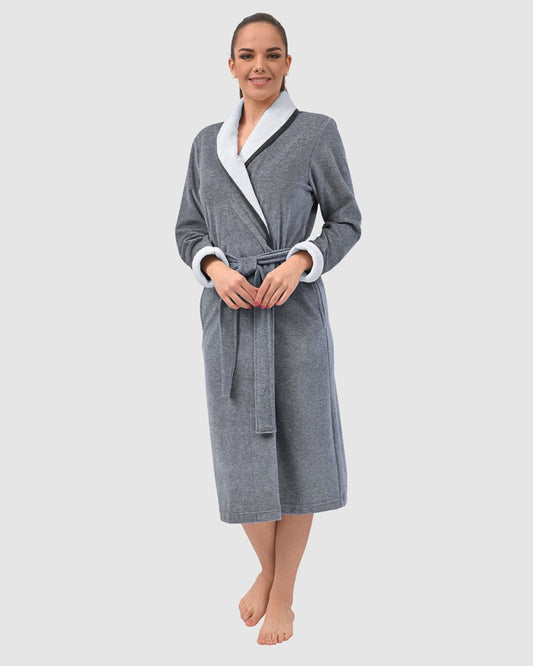 Montreux Shawl Collar Belted Cotton Robe Melange