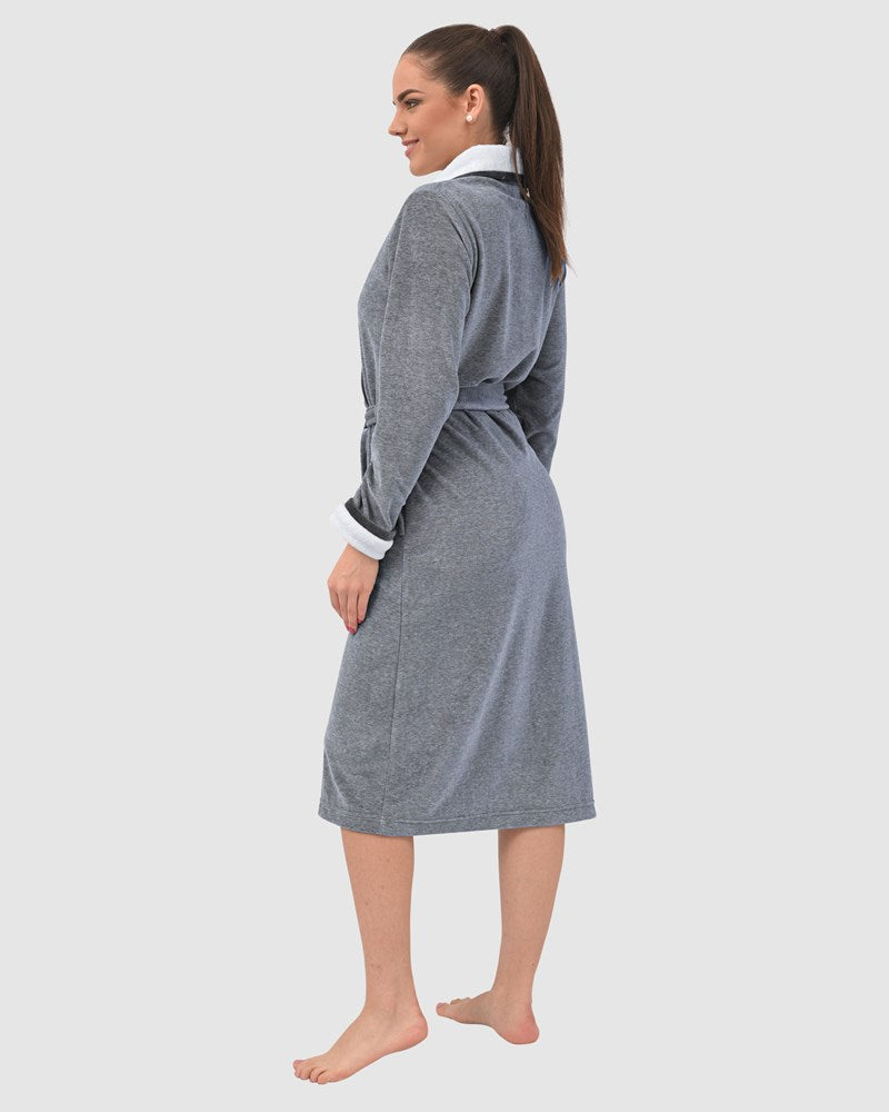 Montreux Shawl Collar Belted Cotton Robe Melange