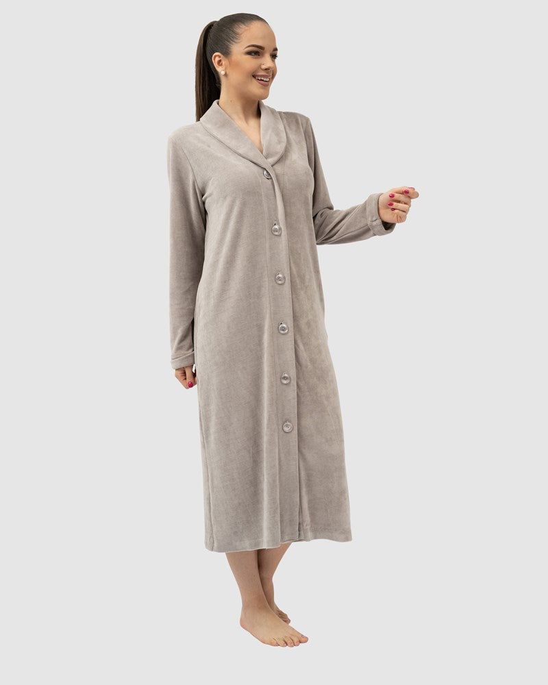 Vancouver Button Up Bamboo & Cotton Robe Satellite