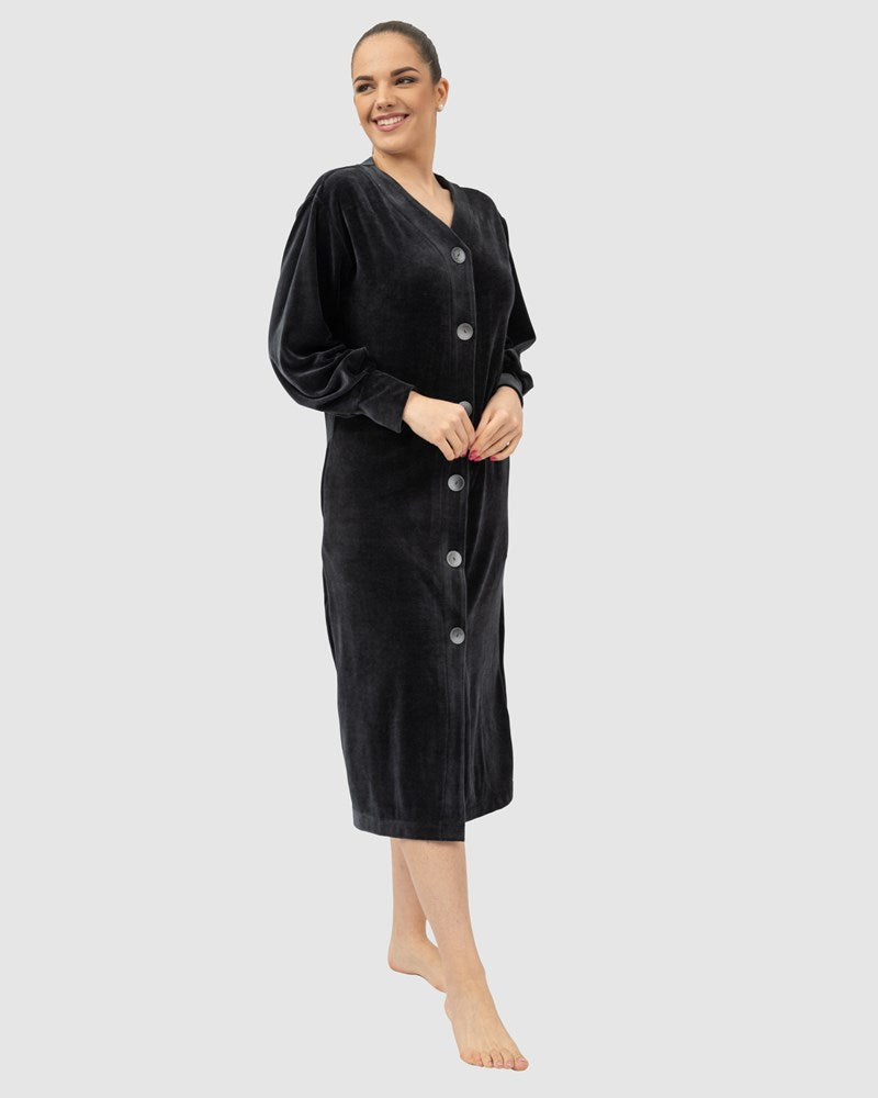 Newport Button Up Modal & Cotton Robe Belmanetti Black