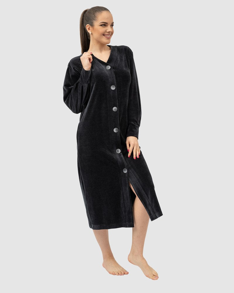 Newport Button Up Modal & Cotton Robe Belmanetti Black