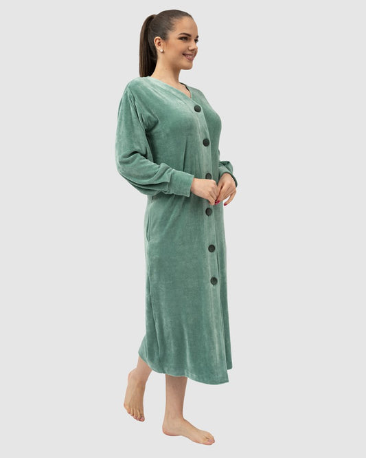 Newport Button Up Modal & Cotton Robe Belmanetti Green