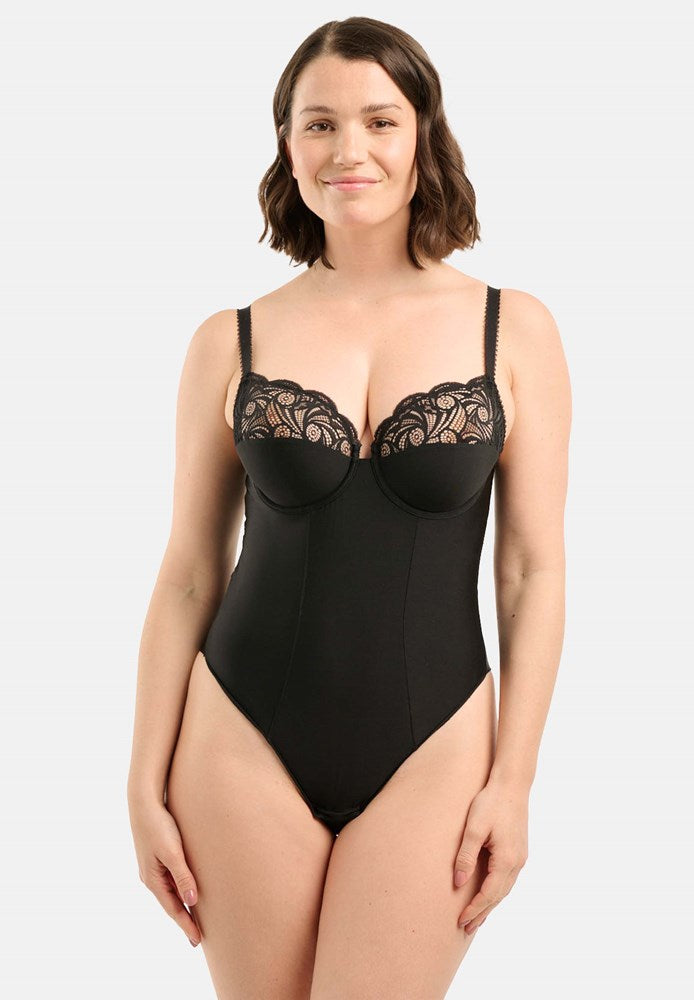 Ariane Underwire Thong Bodysuit With Lace Sans Complexe