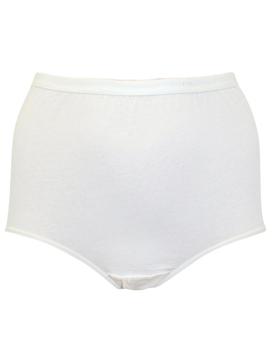 100% Cotton Pull On Full Brief White