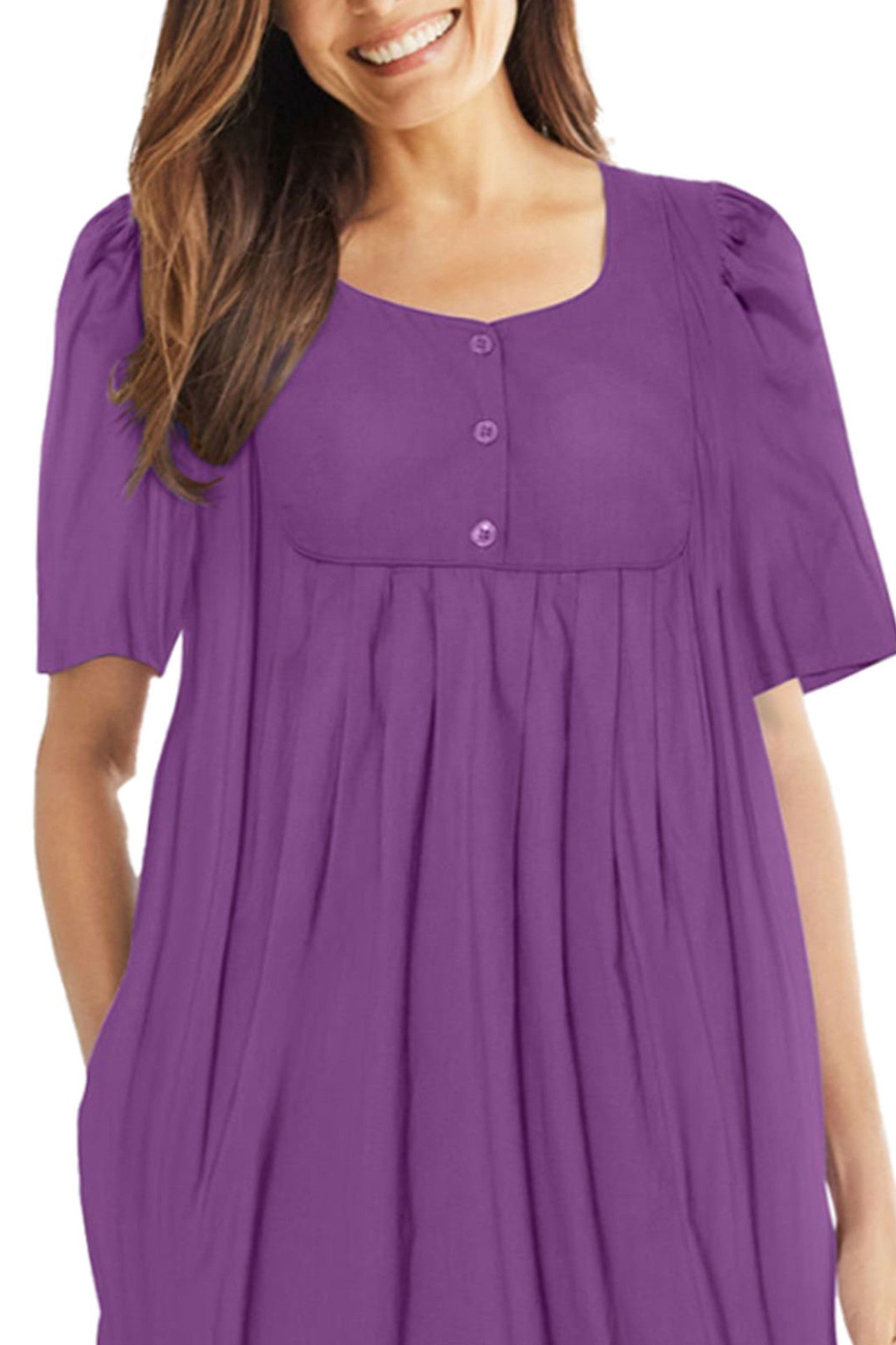 100% Cotton Magenta Short Lounger Dress