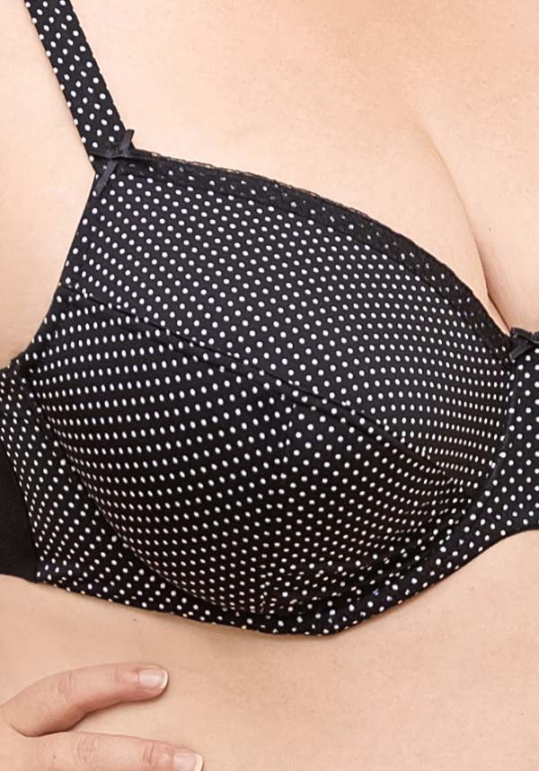 Polka Dots Plus Size Underwire Bra Non Padded and Unlined