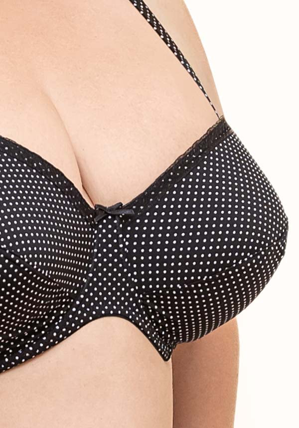 Polka Dots Plus Size Underwire Bra Non Padded and Unlined